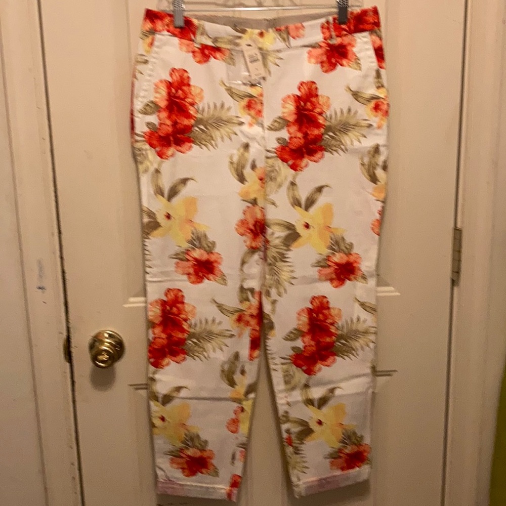 Talbots Floral weekend Chinos